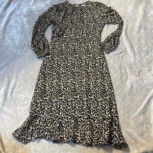 J crew animal print midi dress